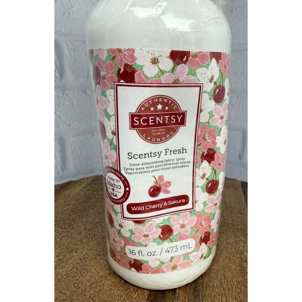 New Scentsy Fresh Wild Cherry & Sakura Fabric Spray